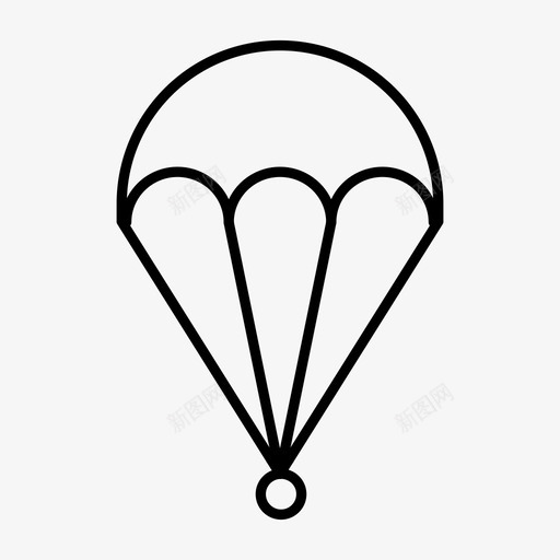 降落伞飞行游戏svg_新图网 https://ixintu.com 游戏 降落伞 飞行 运输 旅行 细线 图标