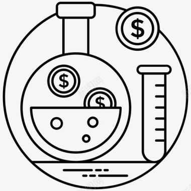 金融炼金术商业实验银行和金融行业图标图标