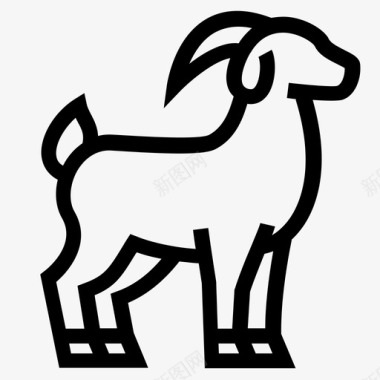 山羊公鹿绵羊图标