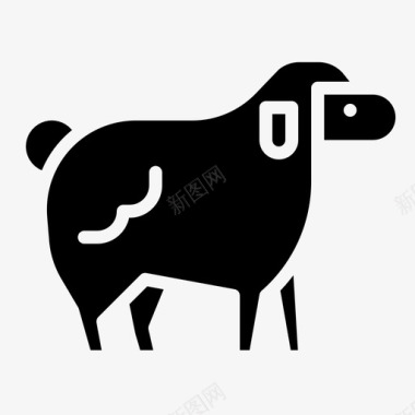 绵羊动物动物固体图标