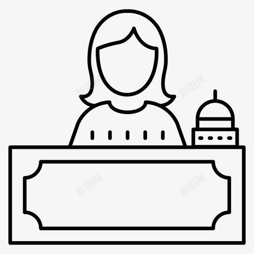 接待处办公桌女性svg_新图网 https://ixintu.com 接待处 办公桌 女性 女孩 桌子