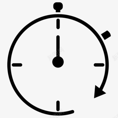 秒表闹钟模拟时钟图标