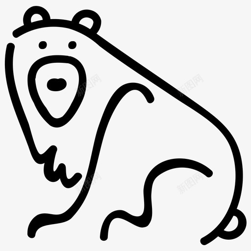 熊有趣手绘svg_新图网 https://ixintu.com 熊有趣 有趣 手绘 线条 涂鸦 自然
