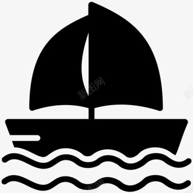 船巡航帆船图标