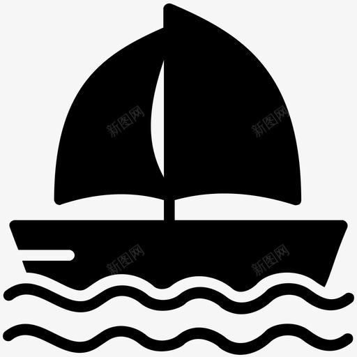 船巡航帆船svg_新图网 https://ixintu.com 运输 巡航 帆船 游艇 字形 矢量 矢量图 图标