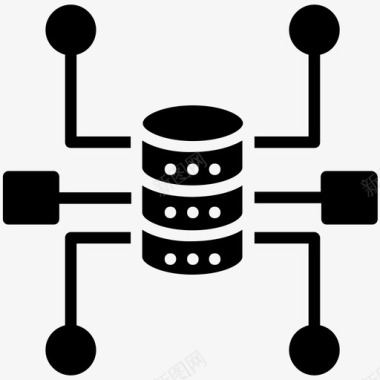 数据库架构数据管理数据库基础设施图标