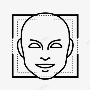 人脸识别认证人脸扫描图标