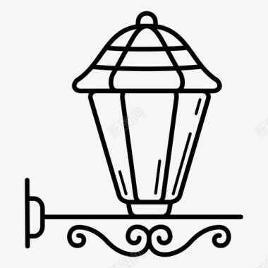 旧路灯枝形吊灯固定装置图标
