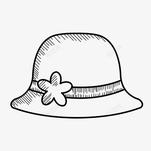 帽子时尚手绘svg_新图网 https://ixintu.com 手绘 帽子 时尚 素描 女士 女性时尚 图标