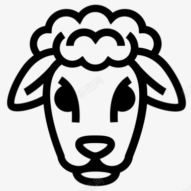 绵羊羊肉羊脸图标