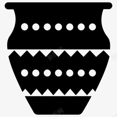 埃及瓮陶罐传统陶器图标
