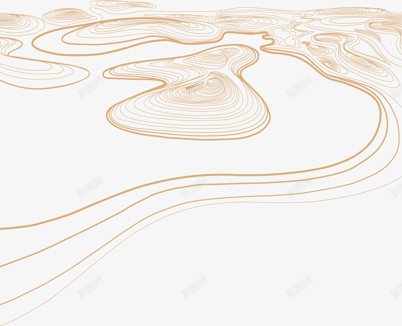 金色山水纹png免抠素材_新图网 https://ixintu.com 金色山 水纹