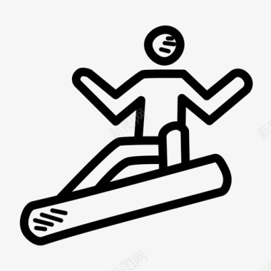 滑雪板活动乐趣图标