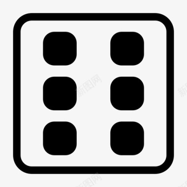 六个骰子游戏方块图标