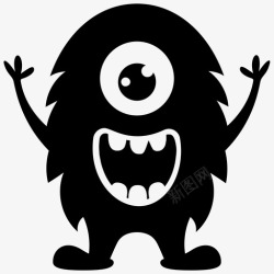 卡通傻瓜独眼怪物卡通人物傻瓜生物高清图片