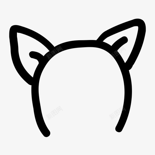 猫耳朵抽头带svg_新图网 https://ixintu.com 猫耳 耳朵 抽头 头带 派对