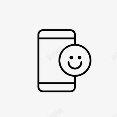手机笑脸应用程序表情符号图标