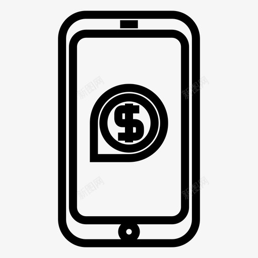 硬币手机手机银行svg_新图网 https://ixintu.com 手机 硬币 银行 金融