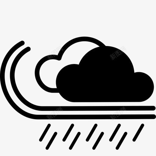 暴风雨天气多云下雨svg_新图网 https://ixintu.com 暴风雨 天气 天气预报 多云 下雨