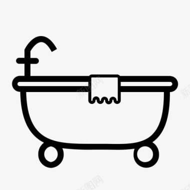按摩浴缸浴室装饰图标
