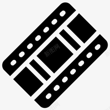 电影带电影院媒体和娱乐符号图标图标