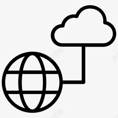 云连接云系统全球连接图标