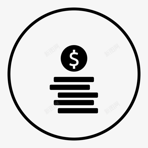货币价值硬币兑换svg_新图网 https://ixintu.com 货币 价值 兑换 硬币 美元 银行 金融 黑色 填充 圆圈