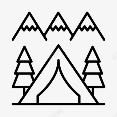 露营阿尔卑斯山安第斯山脉图标