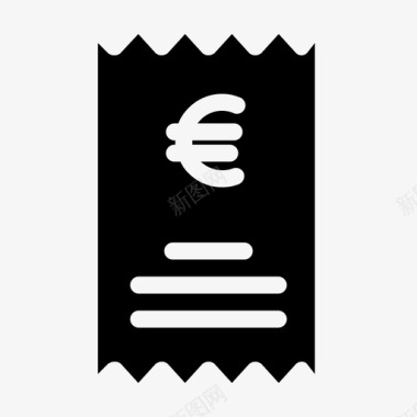 欧元汇票收据图标