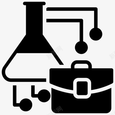 数据科学公文包化学烧杯图标