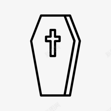 棺材十字架万圣节图标