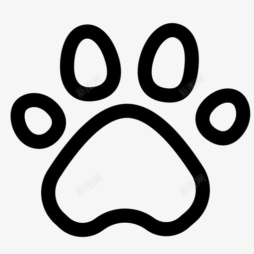 猫狗宠物爪印线性svg_新图网 https://ixintu.com 猫狗 宠物 爪印 线性