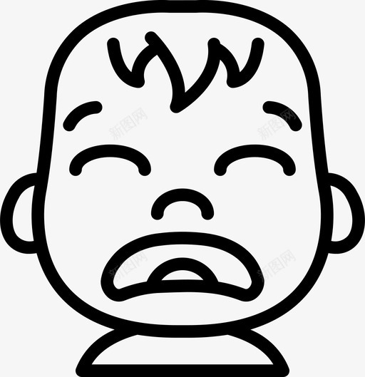 悲伤的婴儿化身卡通svg_新图网 https://ixintu.com 悲伤 婴儿 卡通 化身 卡通人 人物 轮廓