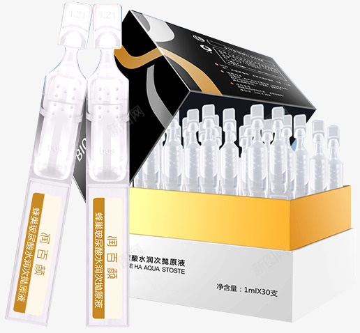 润百颜蜂巢玻尿酸水润次抛原液1ml30支png免抠素材_新图网 https://ixintu.com 百颜 蜂巢 玻尿 酸水 润次 抛原 液支