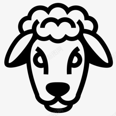 绵羊羊肉羊脸图标