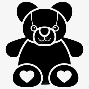 泰迪熊动物玩具绒毛玩具图标