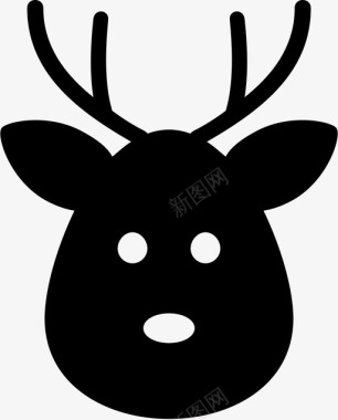 圣诞节鹿鹿头图标