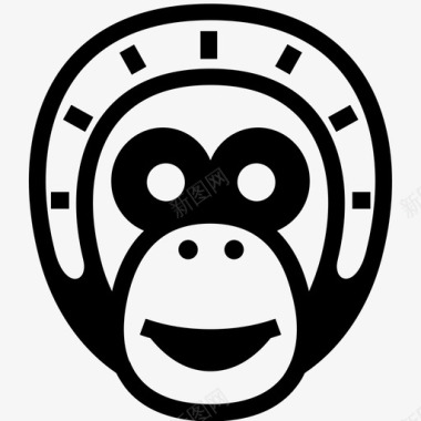 猩猩黑猩猩猩猩脸图标