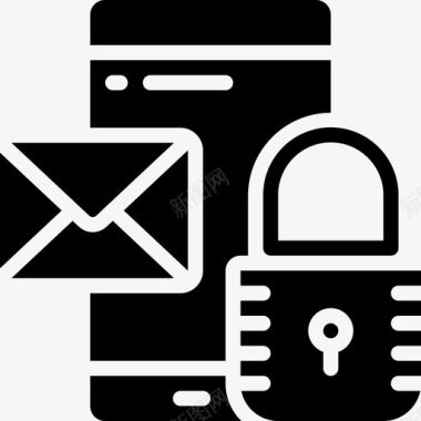 安全电子邮件移动数据保护图标