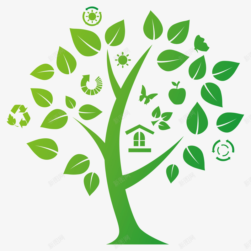 绿色树木绿色环保图标png_新图网 https://ixintu.com 绿色 树木 绿色环保 图标