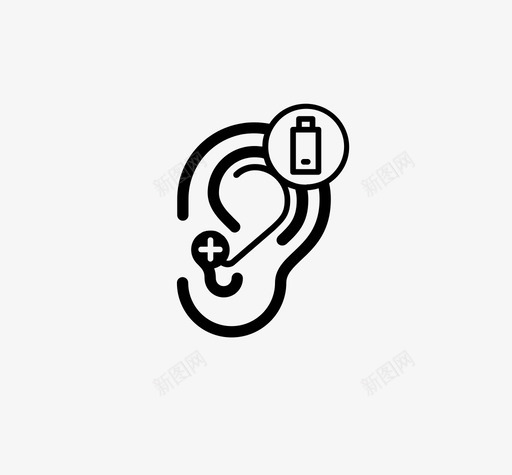 助听器电池电量低助听器助听器问题svg_新图网 https://ixintu.com 助听器 听力 电池 电量 问题 受损 损失 障碍