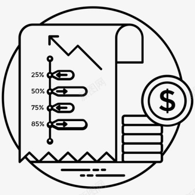 财务报告业务增长业务报告图标