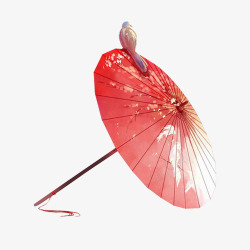 色彩意向图中国红油纸伞素材