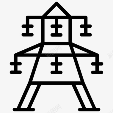 输电电线杆电线塔图标