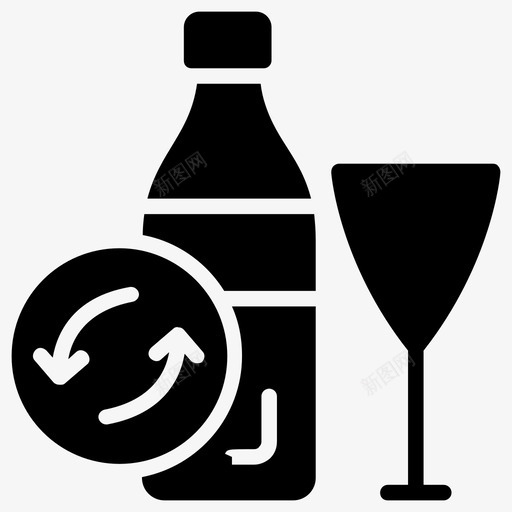 玻璃回收酒精玻璃瓶svg_新图网 https://ixintu.com 玻璃 回收 酒精 玻璃瓶 重复 使用 用的 酒瓶 雕文 图标