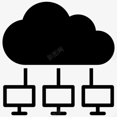 云系统云计算云网络图标