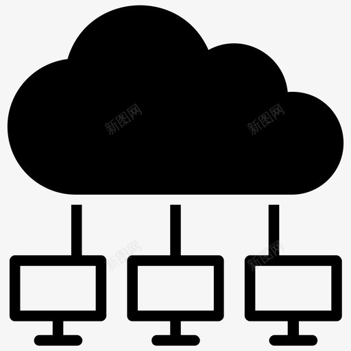 云系统云计算云网络svg_新图网 https://ixintu.com 系统 云计算 云网 网络 服务器 集成 云云 托管 字形 图标
