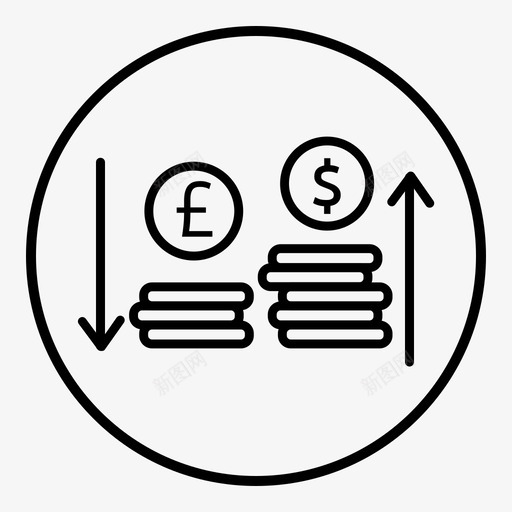 货币价值硬币货币svg_新图网 https://ixintu.com 货币 价值 硬币 美元 欧元 兑换 银行 金融 轮廓 笔划