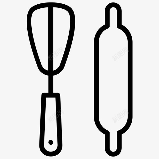 烘焙工具烹饪工具面团辊svg_新图网 https://ixintu.com 工具 烘焙 烹饪 面团 厨房设备 擀面杖 搅拌器 食物 线图 图标