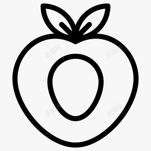 桃子一半新鲜水果svg_新图网 https://ixintu.com 桃子 一半 水果 新鲜 有机 甜味 线形 图标